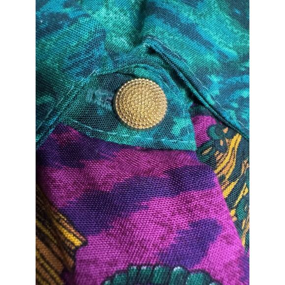 Vintage Style My Way M Green Purple Gold Baroque Medusa Head Medallion Tunic Top - Picture 5 of 10